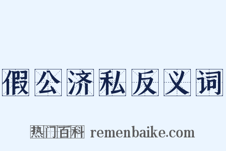 假公济私反义词是什么意思的图片